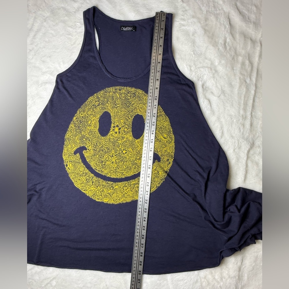 Lauren Moshi Navy Tank with Yellow Paisley Smile - Picture 5 of 12